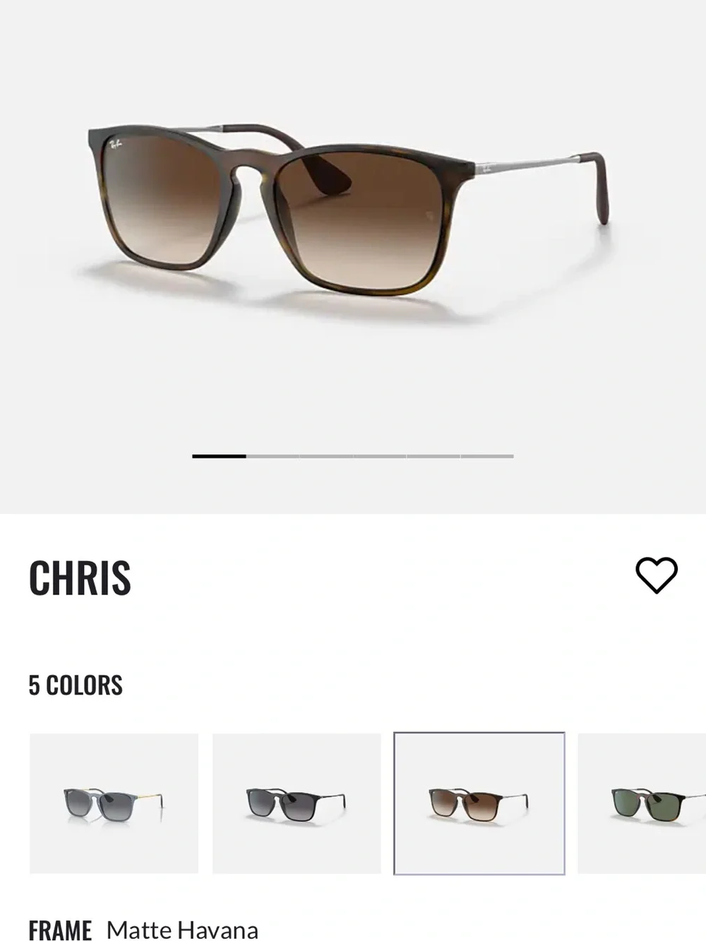 Ray-Ban Chris Sunglasses Matte Havana Brown Gradient Lenses